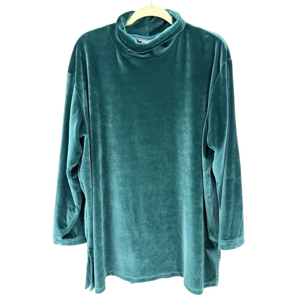 Lane Bryant Designs Velour 2 Piece Loungewear Set Emerald Green Soft Cozy 18/20